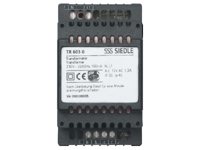 Product image 2 Siedle TR 603 0 Power supply for intercom 230V   12V