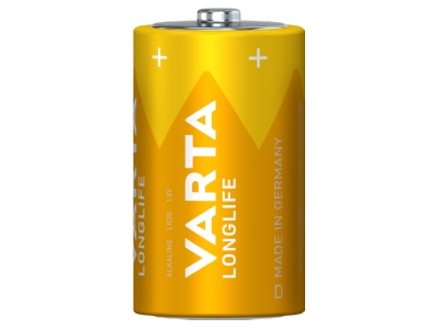 Rckseite Varta 4120  VE4  Batterie D LONGLIFE 4120  Inhalt  4 