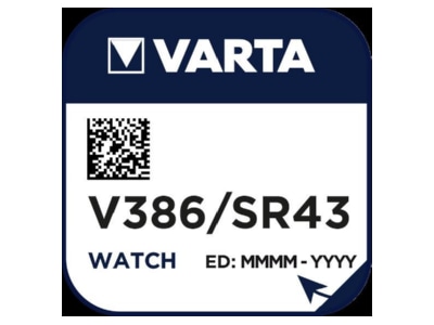 Product image Varta V 386 Stk 1 Battery Button cell 115mAh 1 55V

