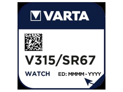 Product image Varta V 315 Stk 1 Battery Button cell 23mAh 1 55V
