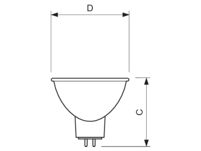 Dimensional drawing Philips Licht 13163 ELC Studio projection photo lamp 250W 24V