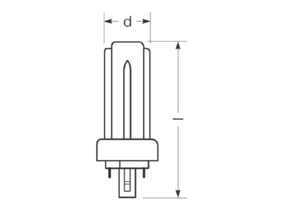 Dimensional drawing Radium RXT E 42W 830 GX24Qa CFL non integrated 42W GX24q 5 3000K