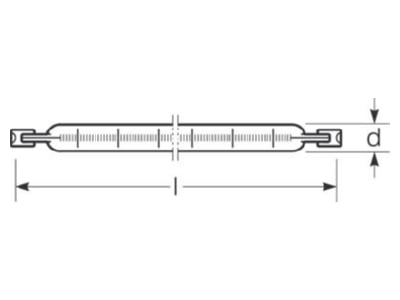 Strichzeichnung Radium RJH TS 750W230 C R7S Halogenlampe klar