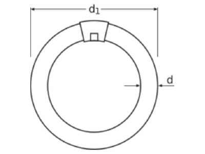 Dimensional drawing LEDVANCE L 40 840 C Fluorescent lamp ring shape 40W 29mm