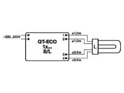 Anschlussbild LEDVANCE QTECO1x4 16 220 240S Elektronischer Trafo