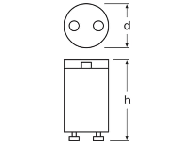 Maßzeichnung LEDVANCE ST 173 25er Starter f Einzelschaltung 15 32W 230V