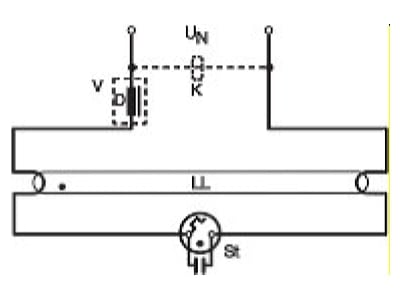 Connection diagram LEDVANCE ST 111 25er Starter for CFL for fluorescent lamp
