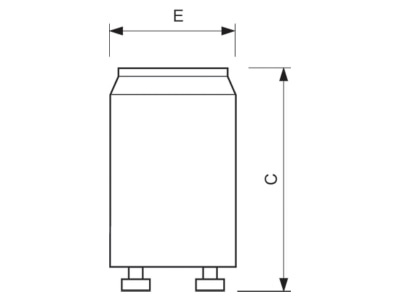 Ma�zeichnung Philips Licht S 2 Starter fuer Reihenschaltung 4 22W 
