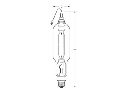 Mazeichnung Radium HRI TS2000W D 400E40 Halogen Metalldampflampe