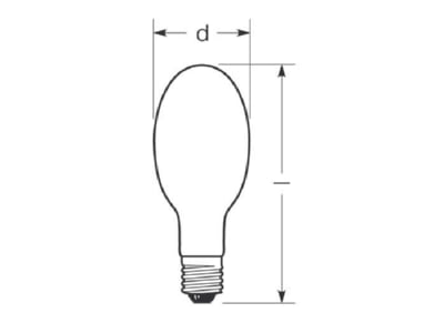 Line drawing Radium RNP E 50W I 230 E27 High pressure sodium lamp 50W E27