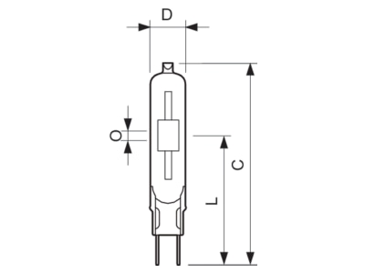 Dimensional drawing Philips Licht CDM TC 70W 842 Metal halide lamp 73W G8 5 14x81mm