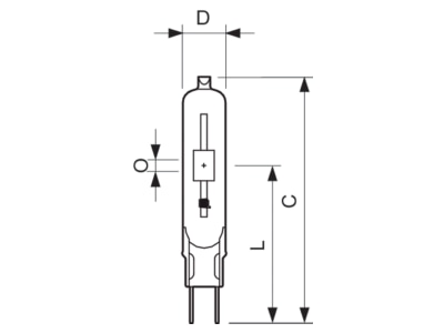 Dimensional drawing Philips Licht CDM TC 35W 842 Metal halide lamp 39W G8 5 14x81mm