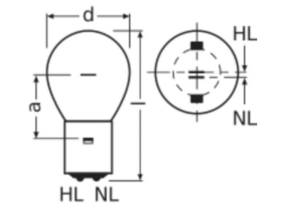 Mazeichnung LEDVANCE SIG 1210 Zweiwendel Ueberdrucklampe klar