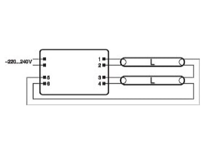 Wiring plan LEDVANCE QT ECO 2x5 11 S Electronic ballast 2x5   11W
