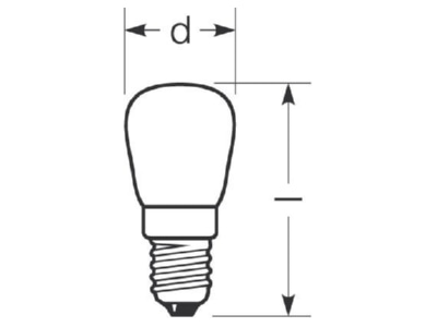 Line drawing Radium P 15W 230 F E14 Standard lamp 15W 230V E14 frosted