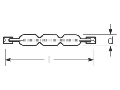 Dimensional drawing Radium RJH TS160W230C XE R7 MV halogen lamp 160W 230V R7s 12x114 2mm