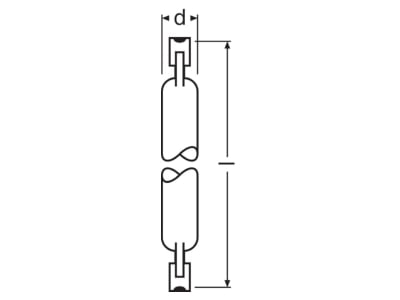 Dimensional drawing LEDVANCE 64760 240V MV halogen lamp 1500W 230V R7s