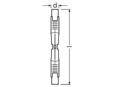 Dimensional drawing LEDVANCE 64684 ECO MV halogen lamp 48W 230V R7s 12x74 9mm