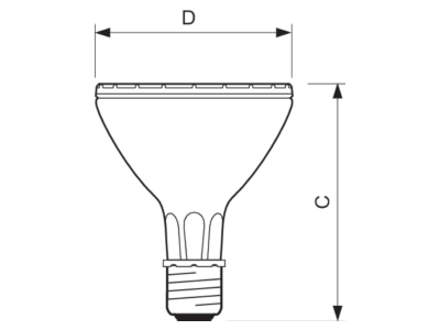 Dimensional drawing Philips Licht CDM R Elite 24188100 Metal halide reflector lamp 73 2W 30  CDM R Elite24188100