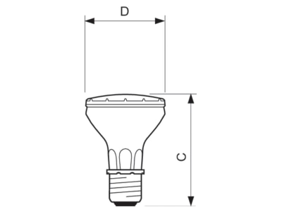 Dimensional drawing Philips Licht 65157400 Metal halide reflector lamp 39 1W 28 5     Promotional item