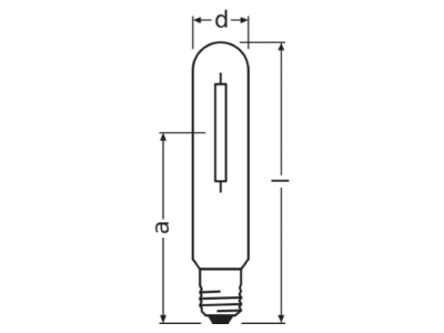 Dimensional drawing LEDVANCE NAV T 100 SUPER 4Y High pressure sodium lamp 100W E40