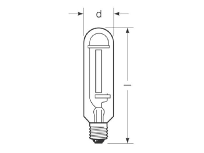 Dimensional drawing Radium RNP T LR400WS230 E40 High pressure sodium lamp 400W E40