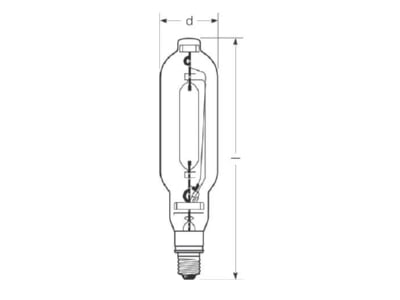 Mazeichnung Radium HRI T 2000WD I400E40 Halogen Metalldampflampe