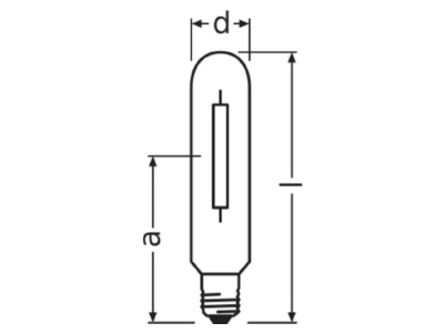 Mazeichnung LEDVANCE NAV T 50W SUPER 4Y Natriumdampf Hochdruckl  E27