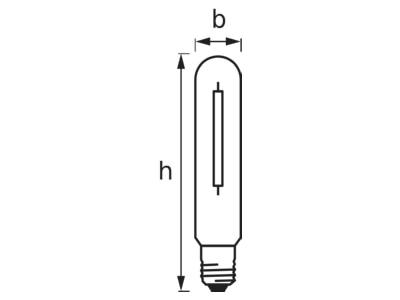 Dimensional drawing LEDVANCE NAV T 70W SUPER 4Y High pressure sodium lamp 70W E27