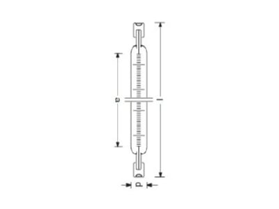 Dimensional drawing Radium ITT 1000W235V0170R7S IR lamp 1000W 235V