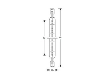 Dimensional drawing Radium ITT 500W235V0170R7S IR lamp 500W 235V