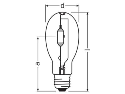 Mazeichnung LEDVANCE HQI E 400 N E40 Hochdruck Entladungslampe E40