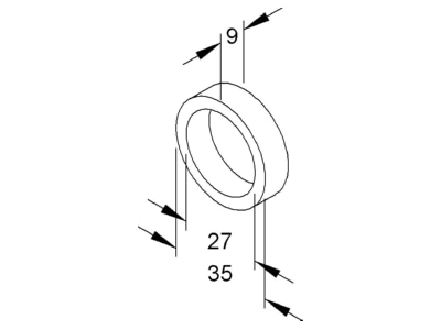 Dimensional drawing Kleinhuis 2169 Sealing for luminaires