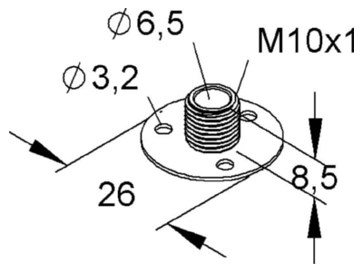 Dimensional drawing Kleinhuis 365 Flange nipple for luminaire