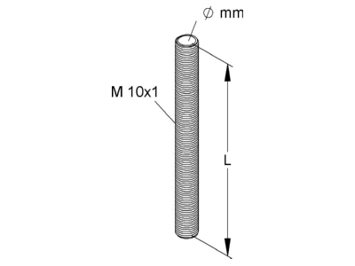 Dimensional drawing Kleinhuis 182 20 Threaded pipe M10x20mm