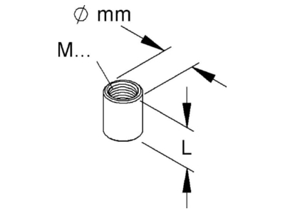 Dimensional drawing Kleinhuis 342M Straight through joint