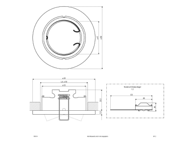 Dimensional drawing EVN 751 014 chr mt Downlight spot floodlight