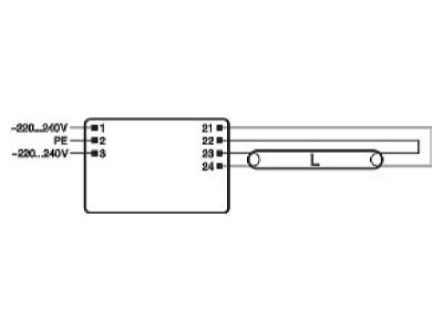 Connection diagram LEDVANCE QT FIT8 1X18 220 240 Electronic ballast 1x16   18W
