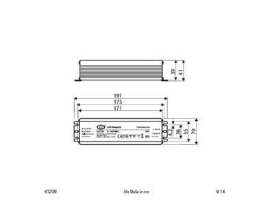 Mazeichnung EVN K12 100 LED Netzgeraet 12V DC 5 100W