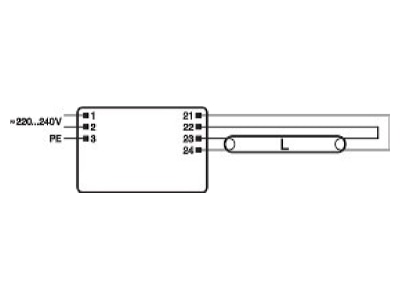 Connection diagram LEDVANCE QTI 1X14 24 21 39GII Electronic ballast 1x14   39W
