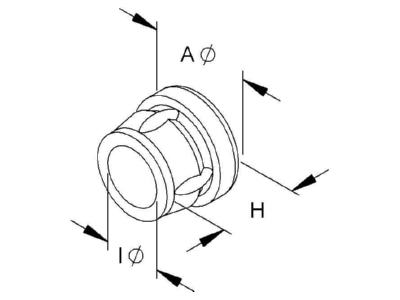 Dimensional drawing Kleinhuis 523SZ Knock out plug