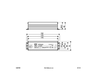 Mazeichnung EVN K24 100 LED Netzgeraet 24V DC 5 100W