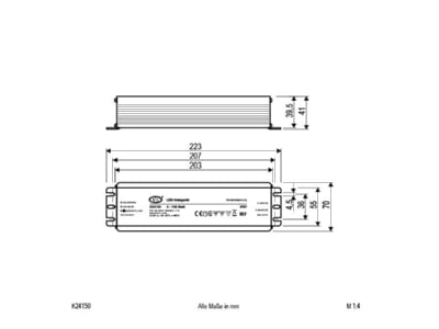 Mazeichnung EVN K24 150 LED Netzgeraet 24V DC 5 150W