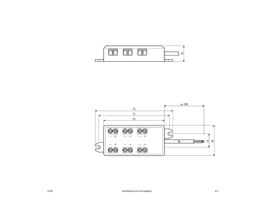 Mazeichnung EVN L01 006 Verteiler 6 fach 12V DC   24V DC