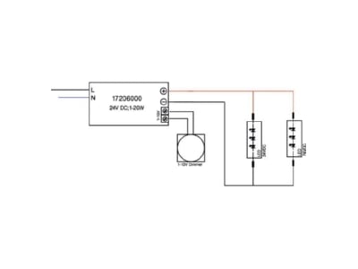 Mazeichnung Brumberg 17206000 LED Netzgeraet 20W 24VDC ws