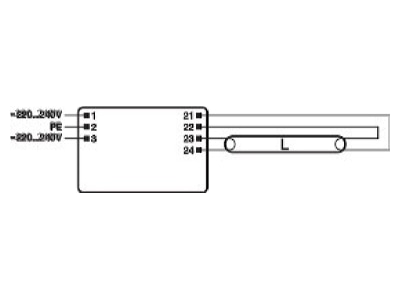 Connection diagram LEDVANCE QTP OPTIMAL 1x18 40 Electronic ballast 1x18   40W
