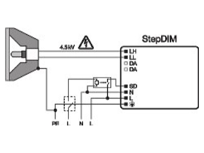 Connection diagram LEDVANCE PTo 250 220 240 3DIM Electronic ballast 1x250W
