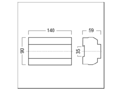 Dimensional drawing Zumtobel LM 3RUKS Dimming actuator bus system