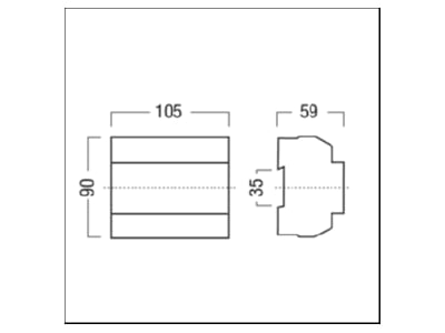 Dimensional drawing Zumtobel LM 4RUKS Dimming actuator bus system