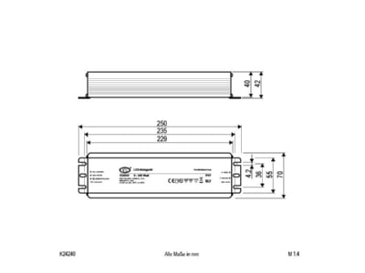 Mazeichnung EVN K24 240 LED Netzgeraet 24VDC 240W